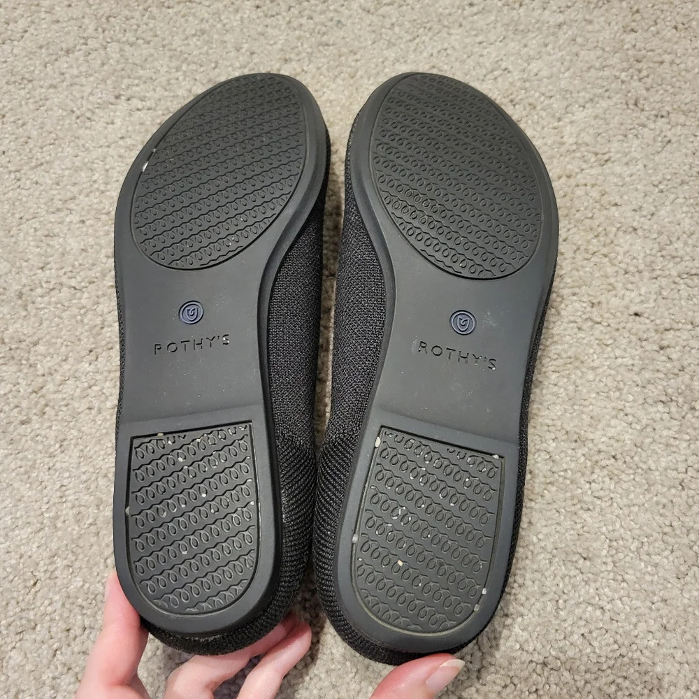 Rothy's The Flat Round Toe Black Retired White Halo